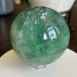 1.2 Pounds - Green Fluorite Sphere with Rainbows